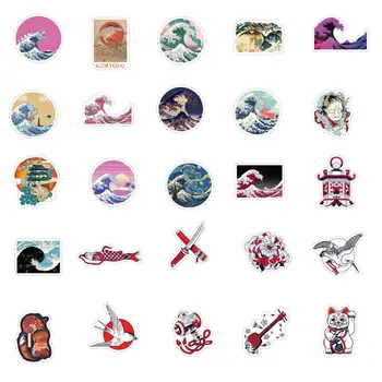 50PCS Japonska Žanr Slikarstvo Morskih Valov Nalepke Klasičnih Kulturnih po Meri Vzorec Nalepke Nalepke Za Pisalne Prtljage Prenosnik