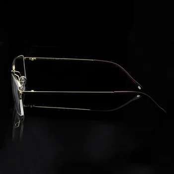 ESNBIE Visoke Kakovosti Titana Očal Okvir Moških Pol Platišča Očala Pilotni Stekla za Očala Poslovni Človek Spektakel Okvir Jasno Objektiv