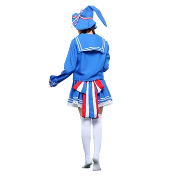 Brdwn Wadanohara in Veliko Modro Morje dekleta ženska Wandanohara Memoca cosplay kostum mornar enotna(top+krilo+klobuk+bowtie)