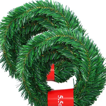 5.5 m Garland Umetno Bor Božič Bunting Božič Drevo za Obešanje Transparentov Stranka Počitnice Dekor Material Vrat Garland