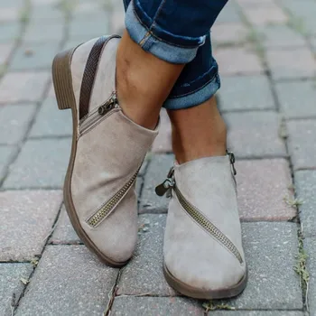 Jeseni Škornji Ženske 2021 Moda Priložnostne Strani Zadrgo Chelsea Antilop Škornji Škorenjčki Ženske Velikosti 43 Belt Sponke Gleženj Škornji Botas Mujer