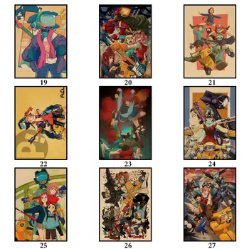 50 Modelov Anime Flcl Kraftpaper Plakat Nalepko Domov Umetnosti Slikarstva Smešno Stenske Nalepke za Coffee House Bar