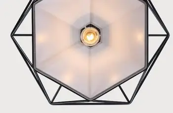 Birdcage obesek luči sodobnih železa minimalističen retro lahka Skandinavskih mansarda piramida lučka kovinsko kletko premera 25/38 cm + LED žarnice