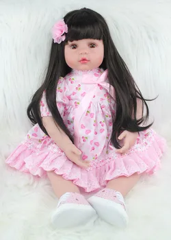 60 cm Silikonski Prerojeni Baby Doll Igrača Kot Pravi 24