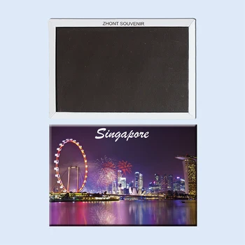V ferris wheel ponoči Singapur 22606 Krajine Magnetni hladilnik darila za prijatelje, Potovanja spominkov