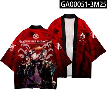 2021 Genshin Vpliv Kimono Cosplay Qiqi Keqing Cosutme 3D, Anime Igra Vpliv Projekta Klee Bomba Kimono Halloween Cos Natisnjeni Plašč