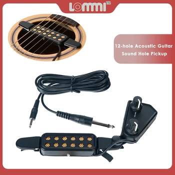LOMMI 12-luknjo, Akustične Kitare, Zvoka Luknjo Pickup Prevodnik Magnetne Zvonjenja Glasnost Krmilnik Audio Kabel za Kitare Deli, dodatna Oprema