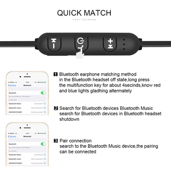 2021 Nove Bluetooth V4.2 Brezžične Stereo Bas Slušalke Športne Slušalke Za IPhone, Samsung S8 Xiaomi Huawei Nepremočljiva Glasbe Čepkov