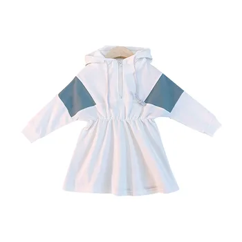 Dekleta Obleke Baby Girl ' s Long Sleeve Športno Obleko za Jesen in Pomlad Otroci Priložnostne s Kapuco Moda Obleko za 3-7years Stare