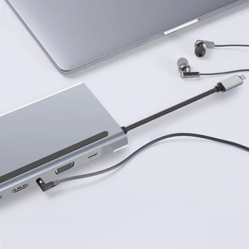 12-V-1 USB Tip-C Hub, da Dual -Hdmi priključek Rj45 Multi USB 3.0 Napajalnik Razširitvene Postaje za Prenosnik Podporo Pd Prenos