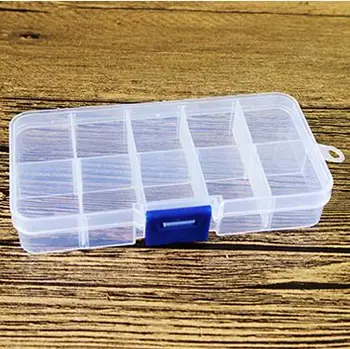 10 Reže (adjsutable) 4 Barvne Plastične Nakit Škatle za Shranjevanje Primeru Obrti Nakit Organizator Škatle Kroglice Nakit Kompleti Polje DIY