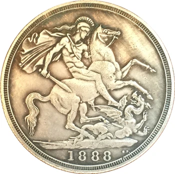 UK 1888 1 Krono - Victoria 2. portret kopijo kovancev