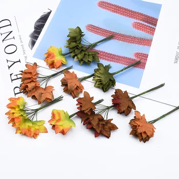 12 Kos Svile Maple Leaf Dekorativne Cvetlični Venec Album Božič Listi Poroka Poročni Dodatki, Umetne Rastline