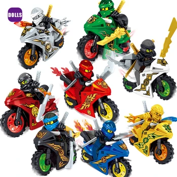 8Stk Ninjago motorno kolo, Nastavite Minifigures Ninja Mini Številke Blokov, Igrače, Lego Ustreza