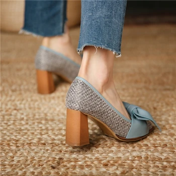 Mid-pete delovnem mestu lok okras ženske v visokih petah dnevno 2021 jeseni nov modni siva retro sandali